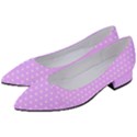 White Polka Dot Pastel Purple Background, pink color vintage dotted pattern Women s Block Heels  View2