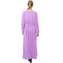 White Polka Dot Pastel Purple Background, pink color vintage dotted pattern Maxi Chiffon Beach Wrap View2