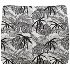 Black And White Leafs Pattern, Tropical Jungle, Nature Themed Seat Cushion by Casemiro