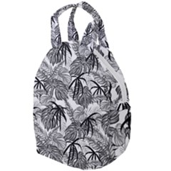 Black And White Leafs Pattern, Tropical Jungle, Nature Themed Travel Backpacks by Casemiro