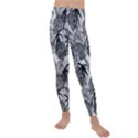 Black and white leafs pattern, tropical jungle, nature themed Kids  Lightweight Velour Leggings View1