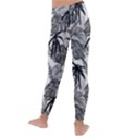 Black and white leafs pattern, tropical jungle, nature themed Kids  Lightweight Velour Leggings View4