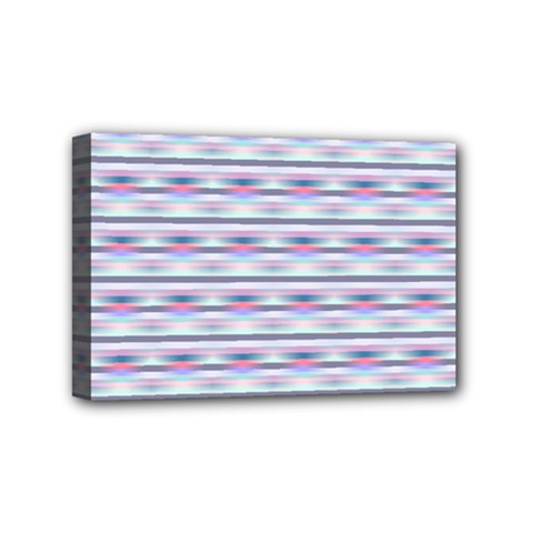 Pastel Lines, Bars Pattern, Pink, Light Blue, Purple Colors Mini Canvas 6  X 4  (stretched) by Casemiro