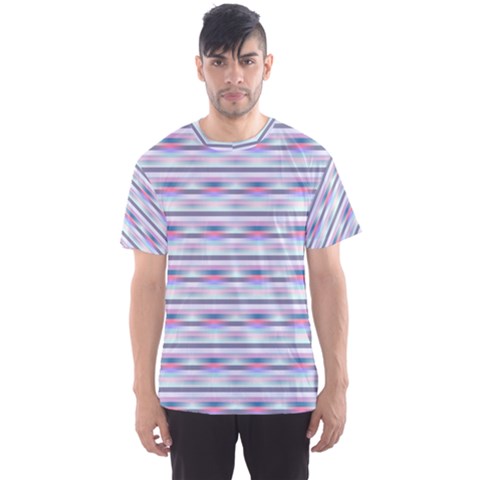 Pastel Lines, Bars Pattern, Pink, Light Blue, Purple Colors Men s Sport Mesh Tee by Casemiro