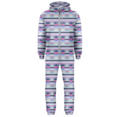 Pastel Lines, Bars Pattern, Pink, Light Blue, Purple Colors Hooded Jumpsuit (men)  by Casemiro