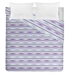 Pastel Lines, Bars Pattern, Pink, Light Blue, Purple Colors Duvet Cover Double Side (queen Size) by Casemiro