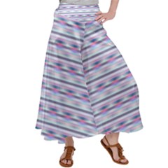 Pastel Lines, Bars Pattern, Pink, Light Blue, Purple Colors Satin Palazzo Pants by Casemiro