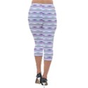 Pastel lines, bars pattern, pink, light blue, purple colors Lightweight Velour Capri Leggings  View2