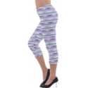 Pastel lines, bars pattern, pink, light blue, purple colors Lightweight Velour Capri Leggings  View3