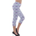 Pastel lines, bars pattern, pink, light blue, purple colors Lightweight Velour Capri Leggings  View4