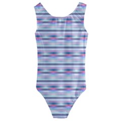 Pastel Lines, Bars Pattern, Pink, Light Blue, Purple Colors Kids  Cut-out Back One Piece Swimsuit by Casemiro