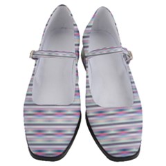 Pastel Lines, Bars Pattern, Pink, Light Blue, Purple Colors Women s Mary Jane Shoes