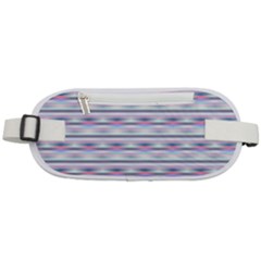 Pastel Lines, Bars Pattern, Pink, Light Blue, Purple Colors Rounded Waist Pouch