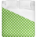 Pastel green lemon, white polka dots pattern, classic, retro style Duvet Cover (King Size) View1