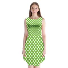 Pastel Green Lemon, White Polka Dots Pattern, Classic, Retro Style Sleeveless Chiffon Dress   by Casemiro