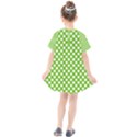 Pastel green lemon, white polka dots pattern, classic, retro style Kids  Smock Dress View2