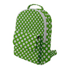 Pastel Green Lemon, White Polka Dots Pattern, Classic, Retro Style Flap Pocket Backpack (large) by Casemiro