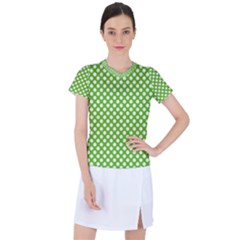 Pastel Green Lemon, White Polka Dots Pattern, Classic, Retro Style Women s Sports Top by Casemiro