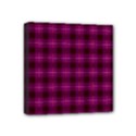 Dark purple, violet tartan, buffalo plaid like pattern Mini Canvas 4  x 4  (Stretched) View1