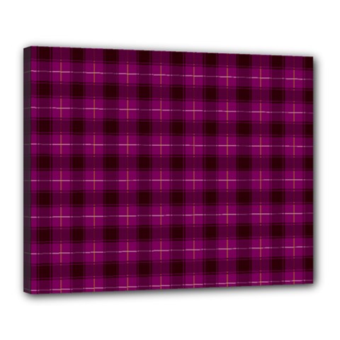 Dark Purple, Violet Tartan, Buffalo Plaid Like Pattern Canvas 20  X 16  (stretched) by Casemiro