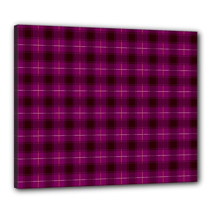 Dark purple, violet tartan, buffalo plaid like pattern Canvas 24  x 20  (Stretched)