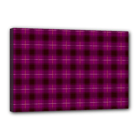 Dark Purple, Violet Tartan, Buffalo Plaid Like Pattern Canvas 18  X 12  (stretched) by Casemiro