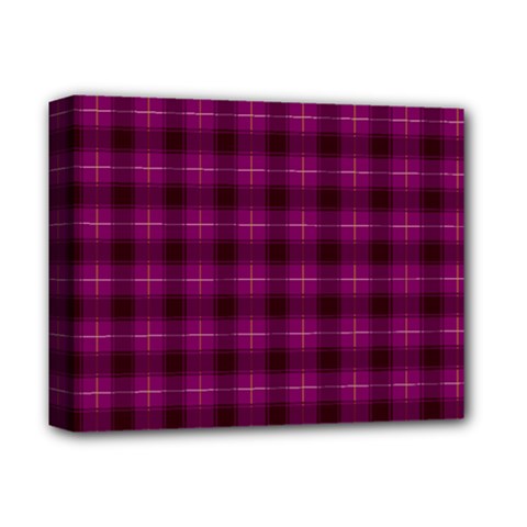 Dark Purple, Violet Tartan, Buffalo Plaid Like Pattern Deluxe Canvas 14  X 11  (stretched) by Casemiro