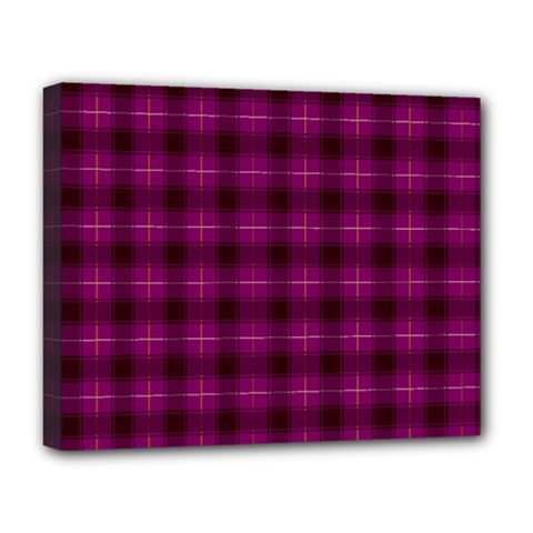 Dark Purple, Violet Tartan, Buffalo Plaid Like Pattern Deluxe Canvas 20  X 16  (stretched) by Casemiro