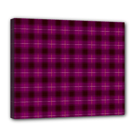 Dark Purple, Violet Tartan, Buffalo Plaid Like Pattern Deluxe Canvas 24  X 20  (stretched) by Casemiro