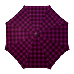 Dark Purple, Violet Tartan, Buffalo Plaid Like Pattern Golf Umbrellas by Casemiro