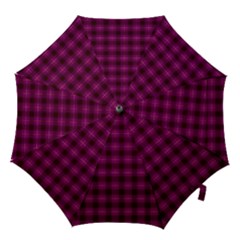 Dark Purple, Violet Tartan, Buffalo Plaid Like Pattern Hook Handle Umbrellas (small) by Casemiro