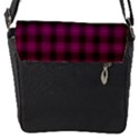 Dark purple, violet tartan, buffalo plaid like pattern Flap Closure Messenger Bag (S) View1