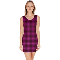 Dark Purple, Violet Tartan, Buffalo Plaid Like Pattern Bodycon Dress by Casemiro