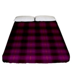 Dark Purple, Violet Tartan, Buffalo Plaid Like Pattern Fitted Sheet (king Size) by Casemiro