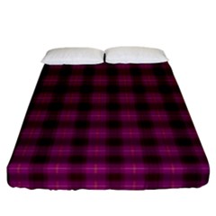 Dark Purple, Violet Tartan, Buffalo Plaid Like Pattern Fitted Sheet (california King Size) by Casemiro