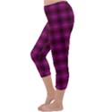 Dark purple, violet tartan, buffalo plaid like pattern Capri Winter Leggings  View2