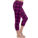 Dark purple, violet tartan, buffalo plaid like pattern Capri Winter Leggings  View3