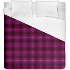 Dark Purple, Violet Tartan, Buffalo Plaid Like Pattern Duvet Cover (king Size) by Casemiro