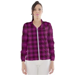 Dark Purple, Violet Tartan, Buffalo Plaid Like Pattern Women s Windbreaker by Casemiro