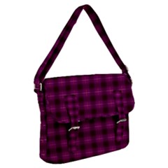 Dark Purple, Violet Tartan, Buffalo Plaid Like Pattern Buckle Messenger Bag by Casemiro