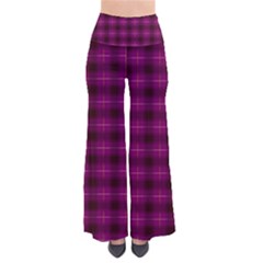 Dark Purple, Violet Tartan, Buffalo Plaid Like Pattern So Vintage Palazzo Pants by Casemiro