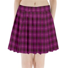 Dark Purple, Violet Tartan, Buffalo Plaid Like Pattern Pleated Mini Skirt by Casemiro