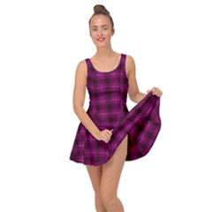 Dark Purple, Violet Tartan, Buffalo Plaid Like Pattern Inside Out Casual Dress by Casemiro