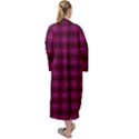 Dark purple, violet tartan, buffalo plaid like pattern Maxi Velour Kimono View2