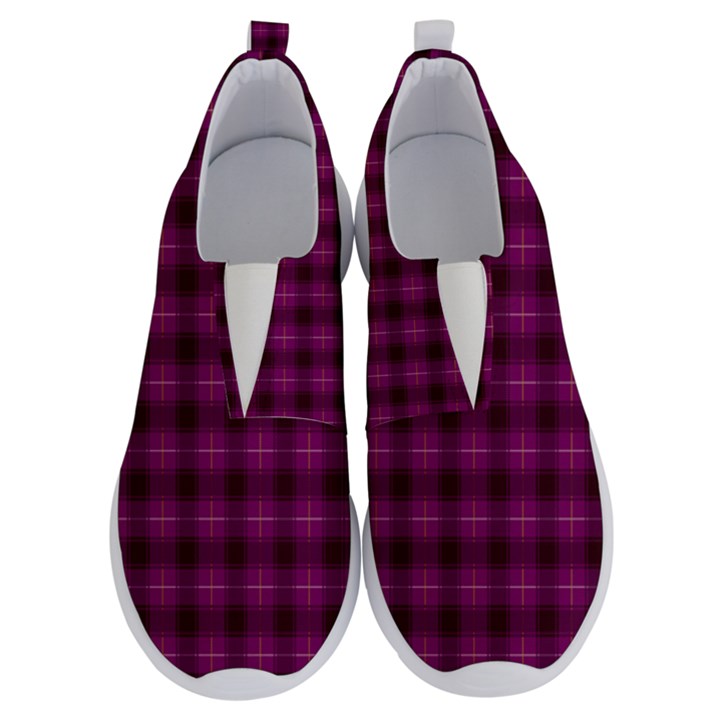 Dark purple, violet tartan, buffalo plaid like pattern No Lace Lightweight Shoes