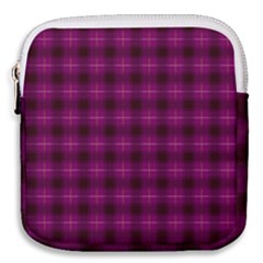 Dark Purple, Violet Tartan, Buffalo Plaid Like Pattern Mini Square Pouch by Casemiro