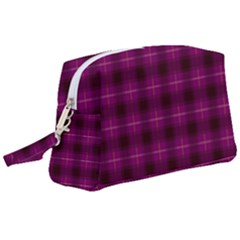 Dark Purple, Violet Tartan, Buffalo Plaid Like Pattern Wristlet Pouch Bag (large) by Casemiro