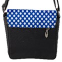 Pastel Blue, white polka dots pattern, retro, classic dotted theme Flap Closure Messenger Bag (S) View1