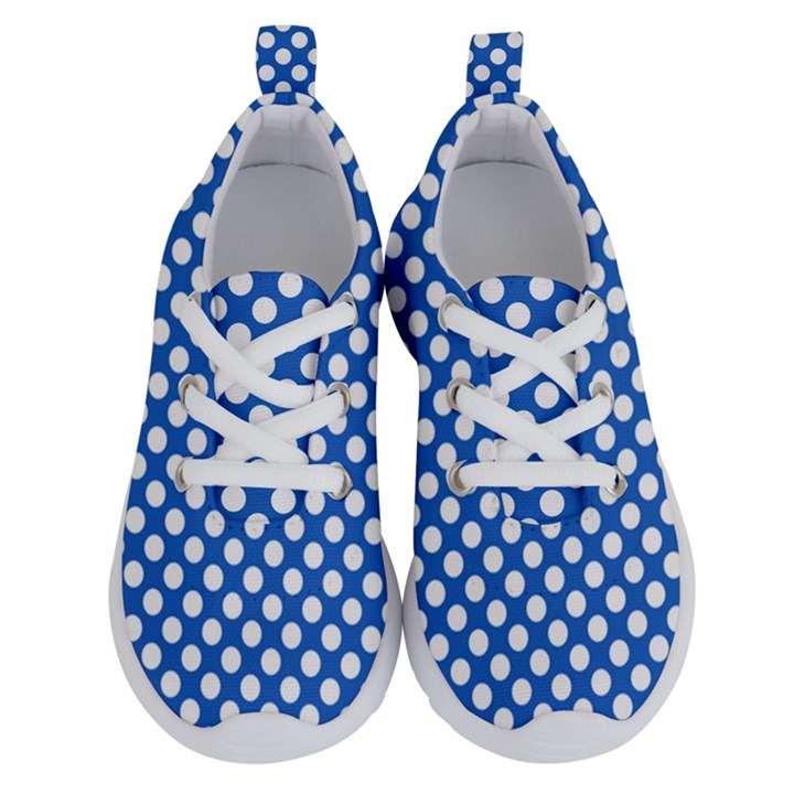 Pastel Blue, white polka dots pattern, retro, classic dotted theme Running Shoes