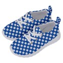 Pastel Blue, white polka dots pattern, retro, classic dotted theme Running Shoes View2